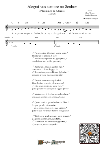 Primeira página da partitura de Eis que o Senhor vem