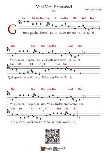 Primeira página da partitura de Veni Veni Emmanuel